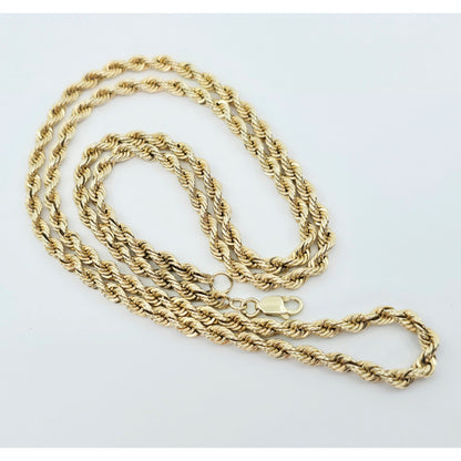 14K Yellow Gold Rope Chain Necklace