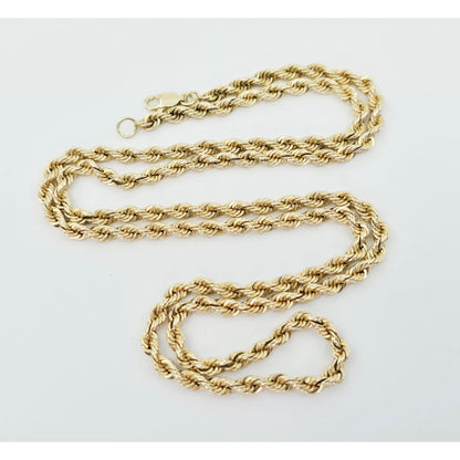 14K Yellow Gold Rope Chain Necklace