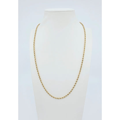 14K Yellow Gold Rope Chain Necklace