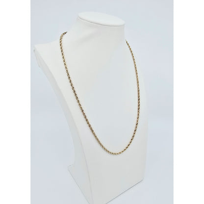 14K Yellow Gold Rope Chain Necklace
