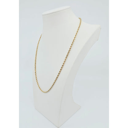 14K Yellow Gold Rope Chain Necklace