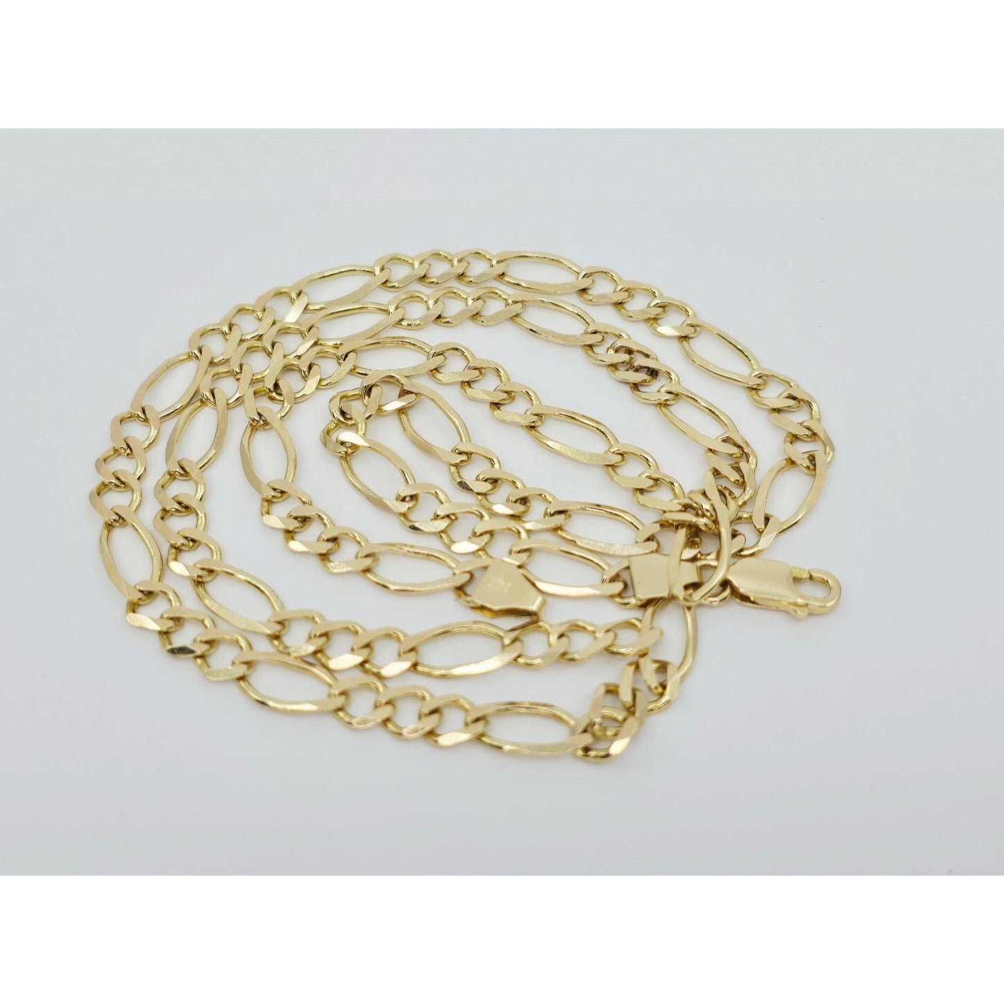 14K Yellow Gold Figaro Link Chain Necklace