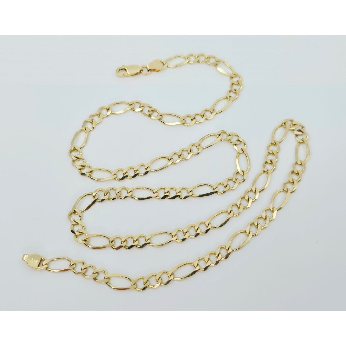 14K Yellow Gold Figaro Link Chain Necklace