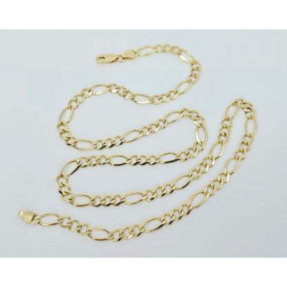 14K Yellow Gold Figaro Link Chain Necklace