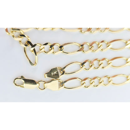 14K Yellow Gold Figaro Link Chain Necklace