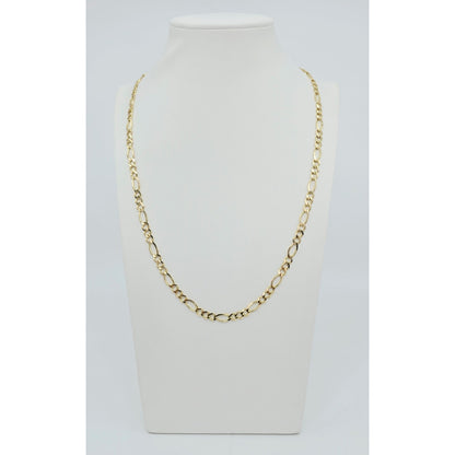 14K Yellow Gold Figaro Link Chain Necklace
