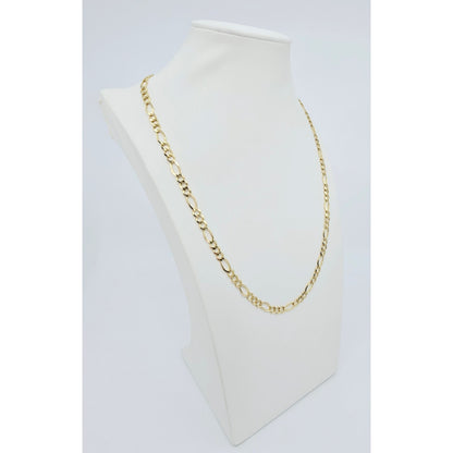 14K Yellow Gold Figaro Link Chain Necklace