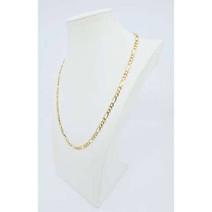 14K Yellow Gold Figaro Link Chain Necklace