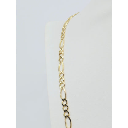 14K Yellow Gold Figaro Link Chain Necklace