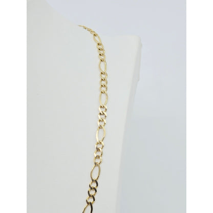 14K Yellow Gold Figaro Link Chain Necklace