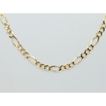 14K Yellow Gold Figaro Link Chain Necklace