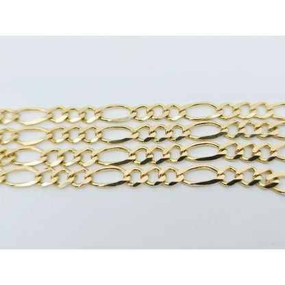 14K Yellow Gold Figaro Link Chain Necklace