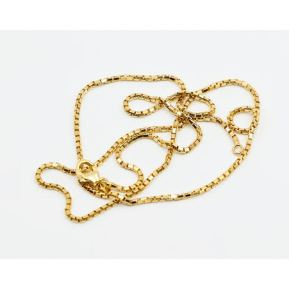 14K Yellow Gold Box Link Chain Necklace