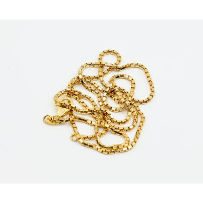 14K Yellow Gold Box Link Chain Necklace