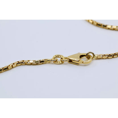 14K Yellow Gold Box Link Chain Necklace