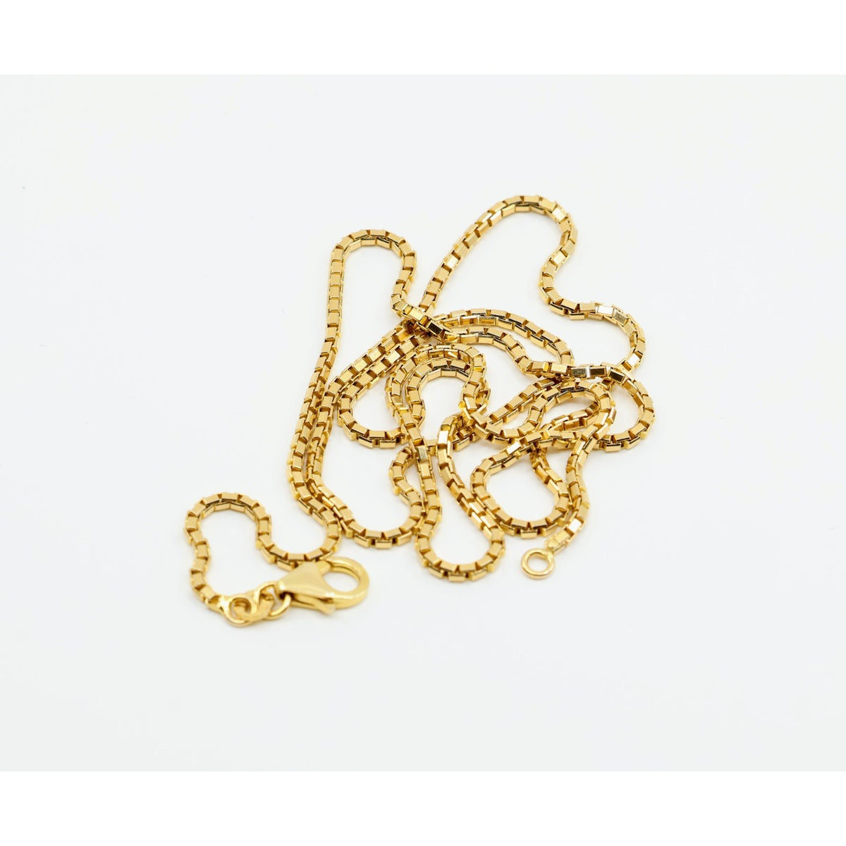 14K Yellow Gold Box Link Chain Necklace