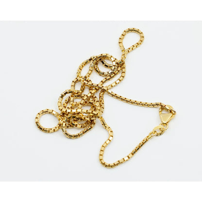 14K Yellow Gold Box Link Chain Necklace