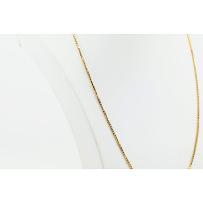 14K Yellow Gold Box Link Chain Necklace