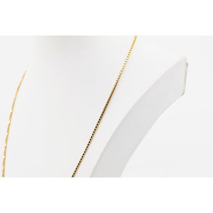 14K Yellow Gold Box Link Chain Necklace