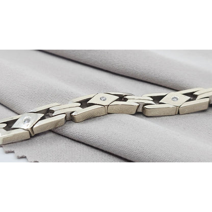 14K White Gold Diamond Custom Link Bracelet