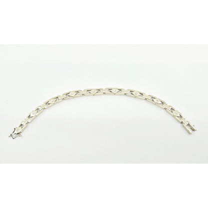 14K White Gold Diamond Custom Link Bracelet