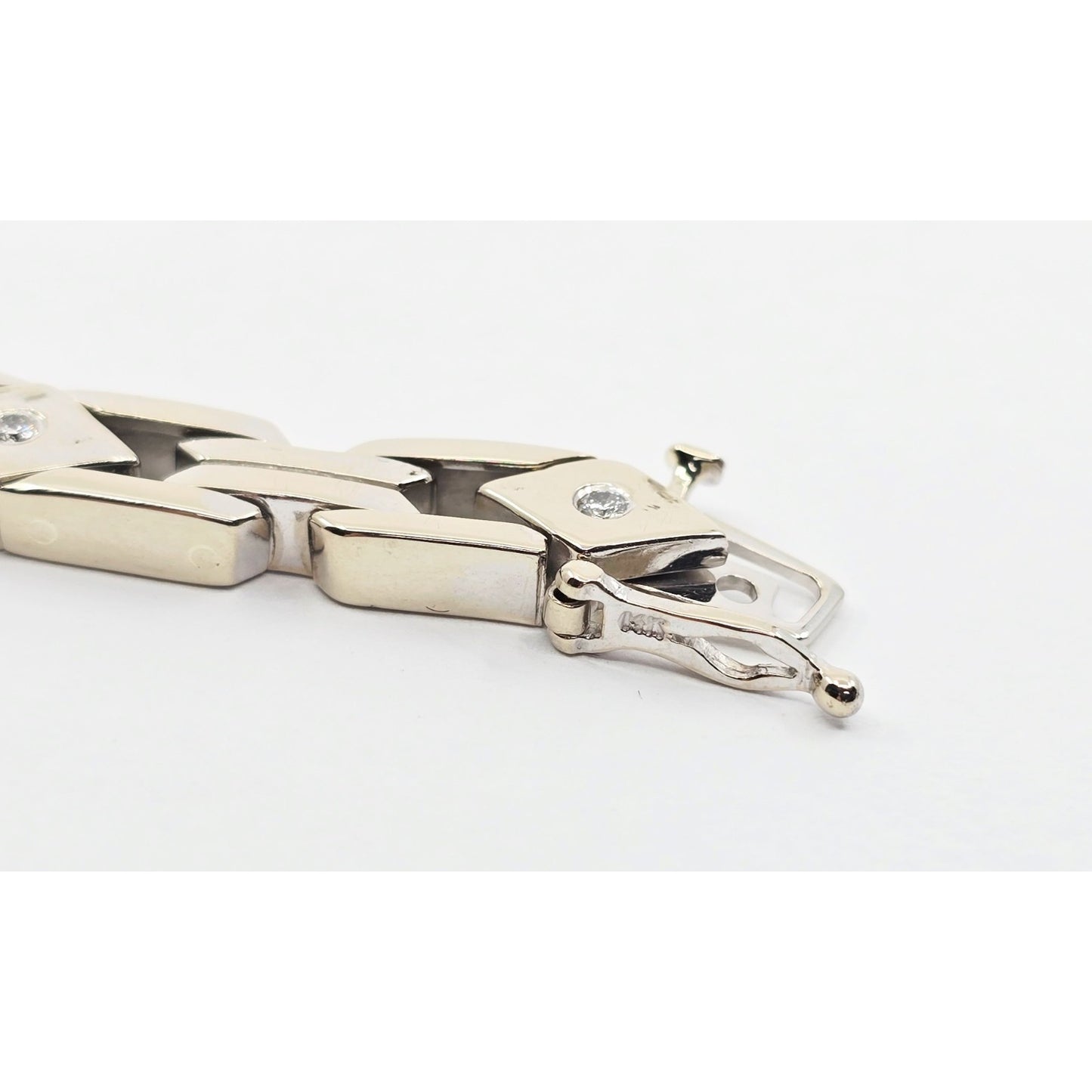 14K White Gold Diamond Custom Link Bracelet