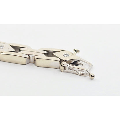 14K White Gold Diamond Custom Link Bracelet