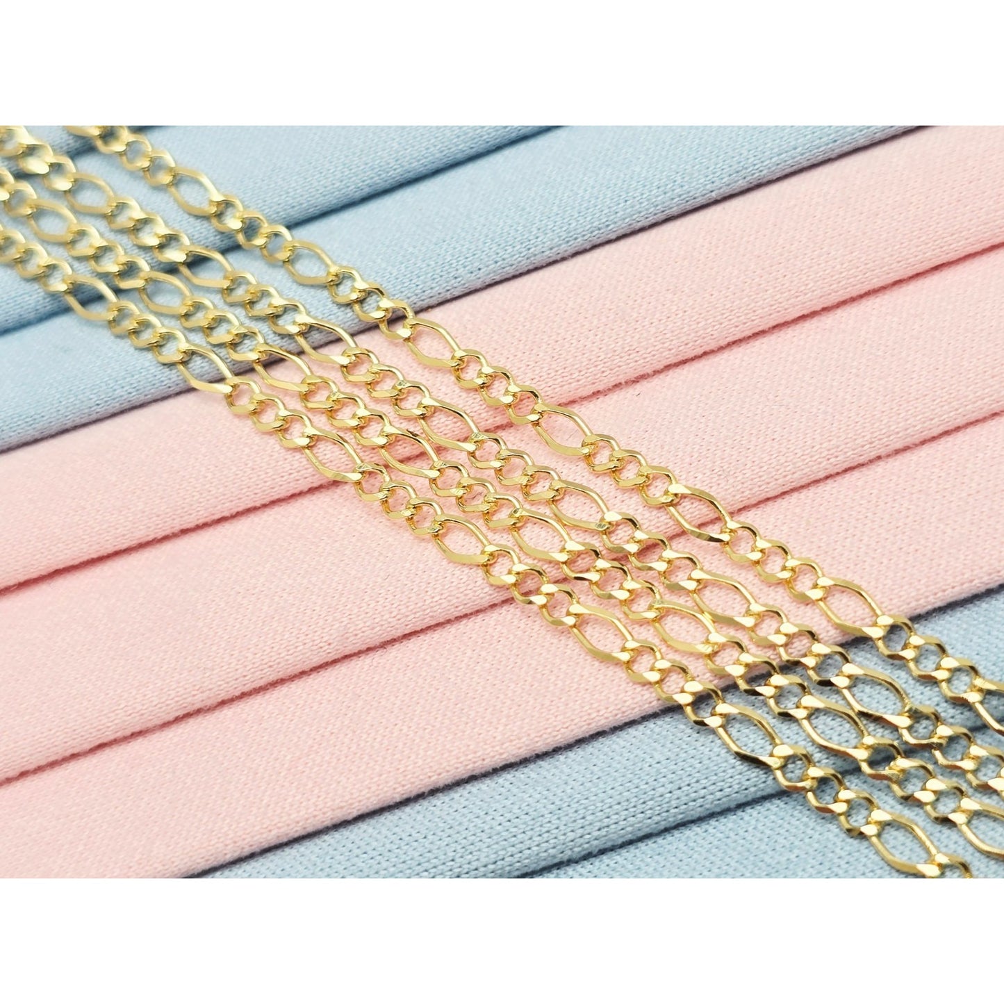 10K Yellow Gold Figaro Link Chain Necklace