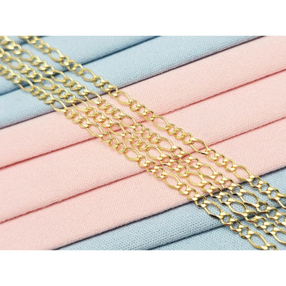 10K Yellow Gold Figaro Link Chain Necklace