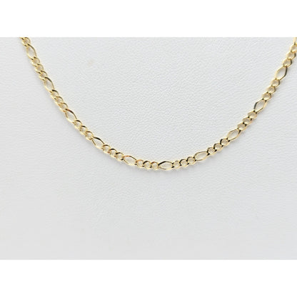 10K Yellow Gold Figaro Link Chain Necklace