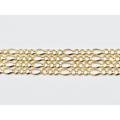 10K Yellow Gold Figaro Link Chain Necklace