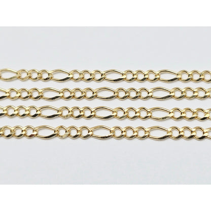 10K Yellow Gold Figaro Link Chain Necklace