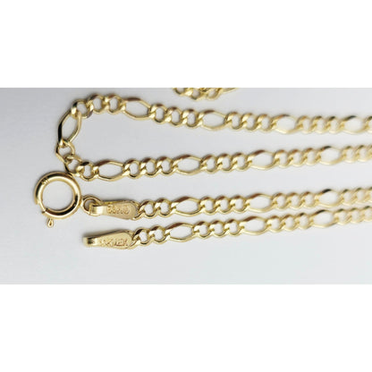 10K Yellow Gold Figaro Link Chain Necklace