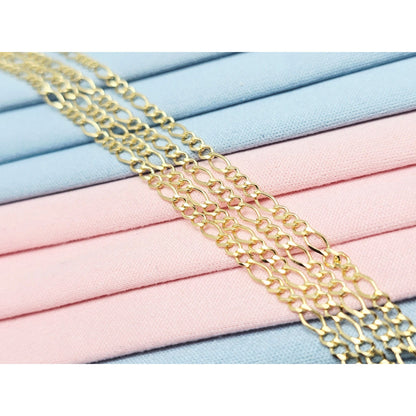 10K Yellow Gold Figaro Link Chain Necklace