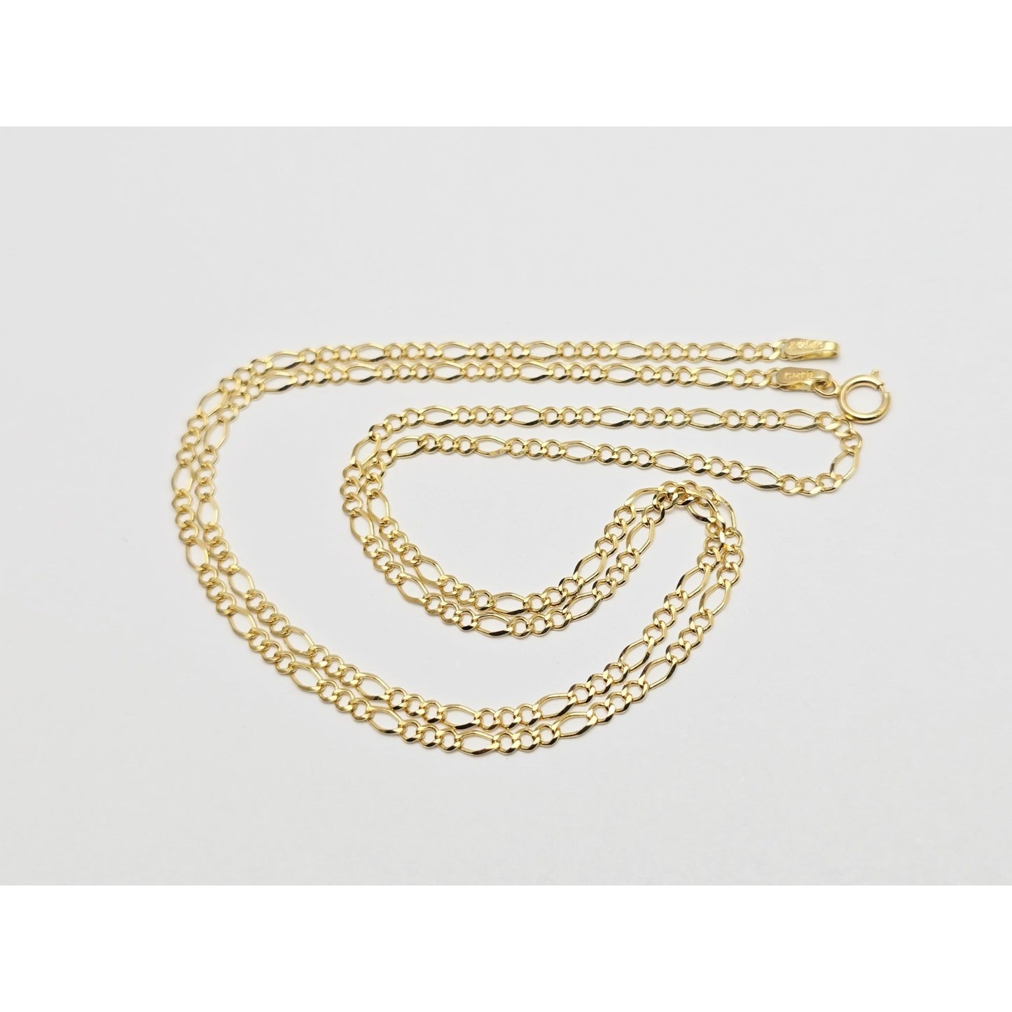 10K Yellow Gold Figaro Link Chain Necklace