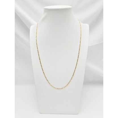 10K Yellow Gold Figaro Link Chain Necklace