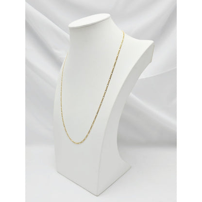 10K Yellow Gold Figaro Link Chain Necklace