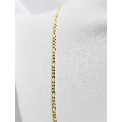 10K Yellow Gold Figaro Link Chain Necklace