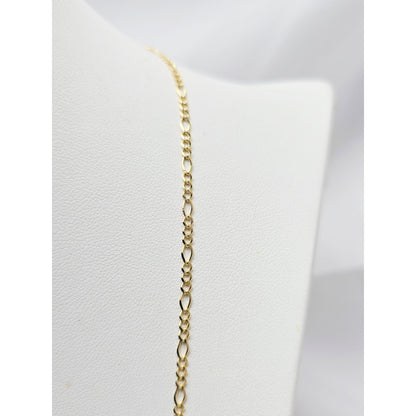 10K Yellow Gold Figaro Link Chain Necklace