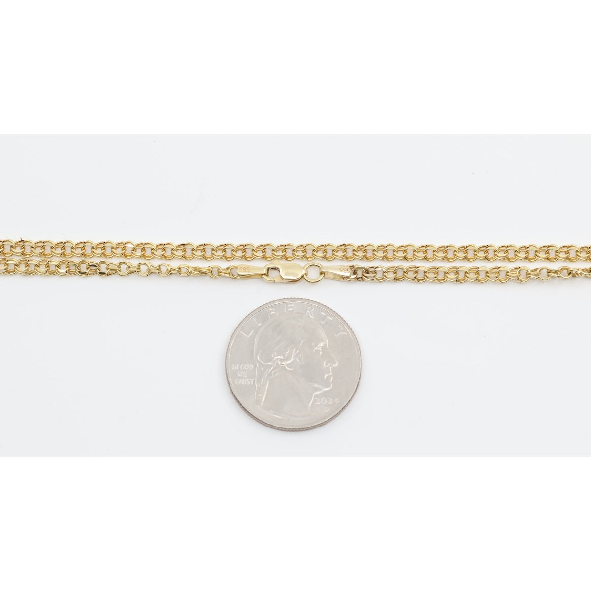14K Yellow Gold Bismark Link Chain Necklace