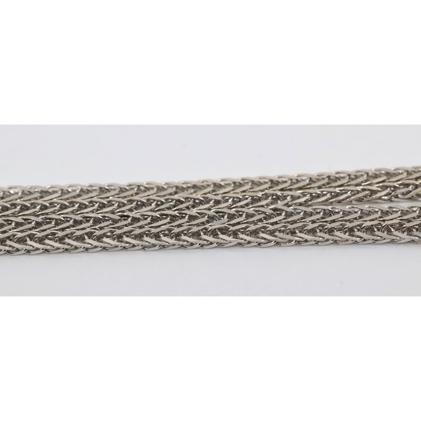 14K White Gold Franco Link Chain Necklace