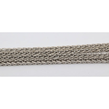 14K White Gold Franco Link Chain Necklace