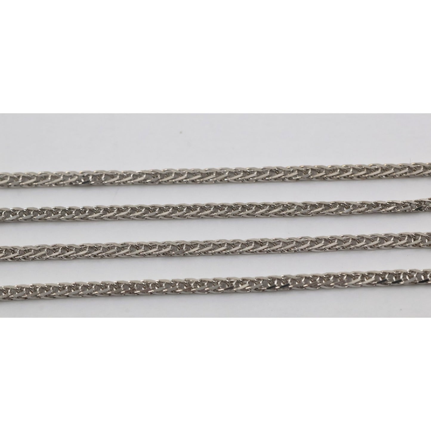 14K White Gold Franco Link Chain Necklace