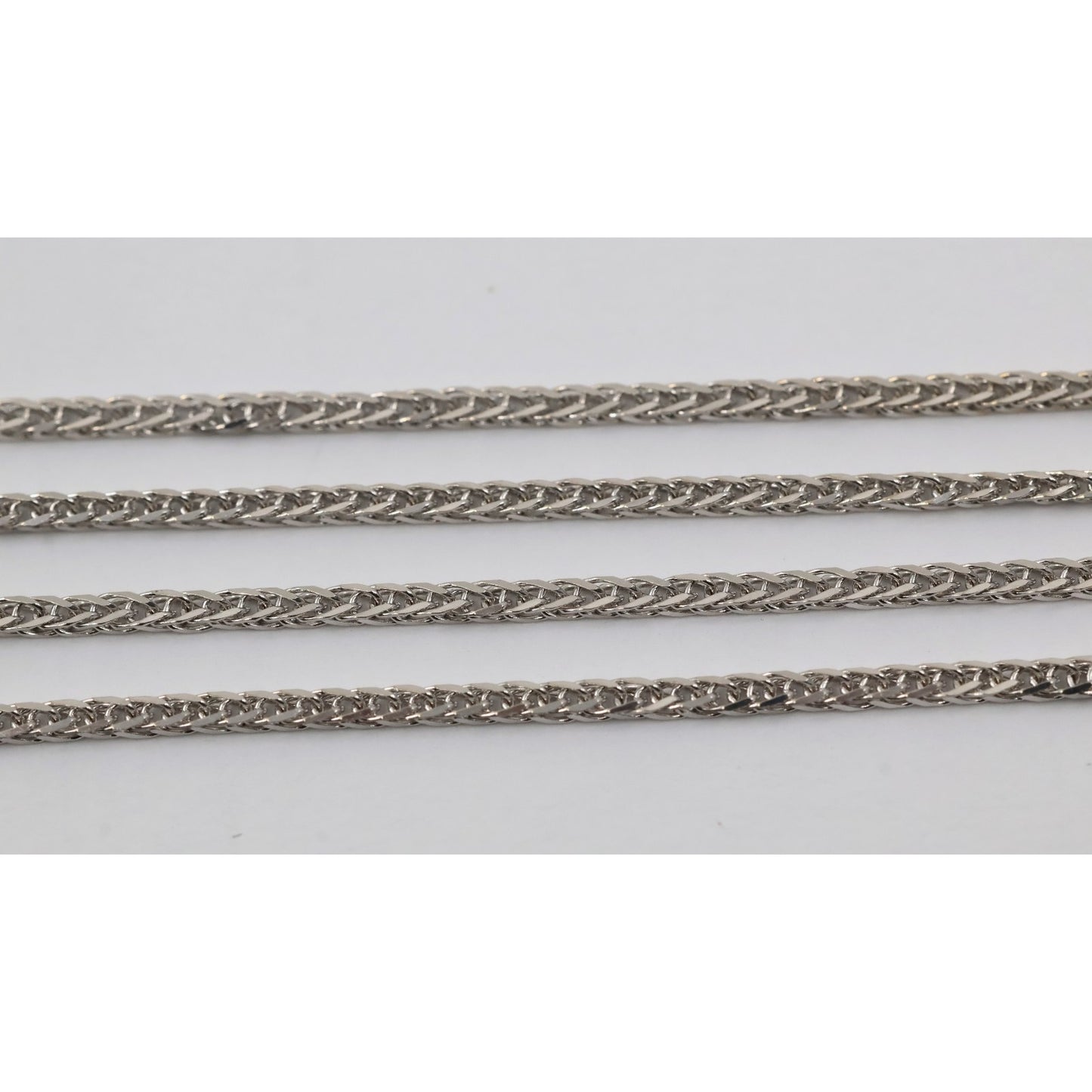 14K White Gold Franco Link Chain Necklace