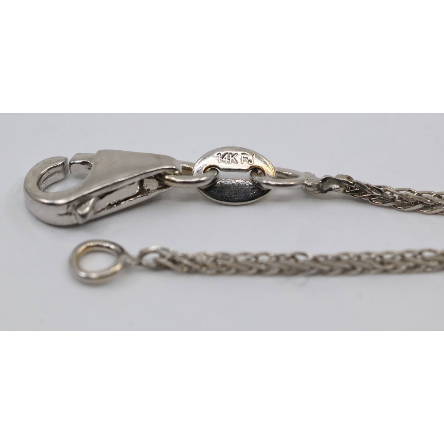 14K White Gold Franco Link Chain Necklace