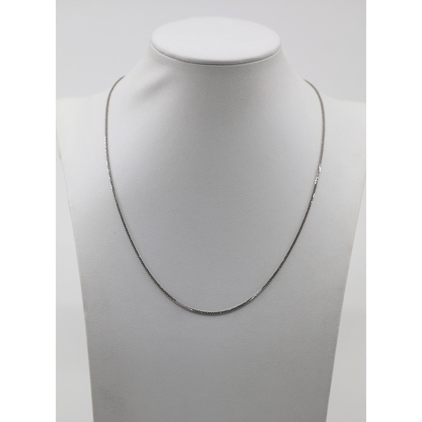 14K White Gold Franco Link Chain Necklace