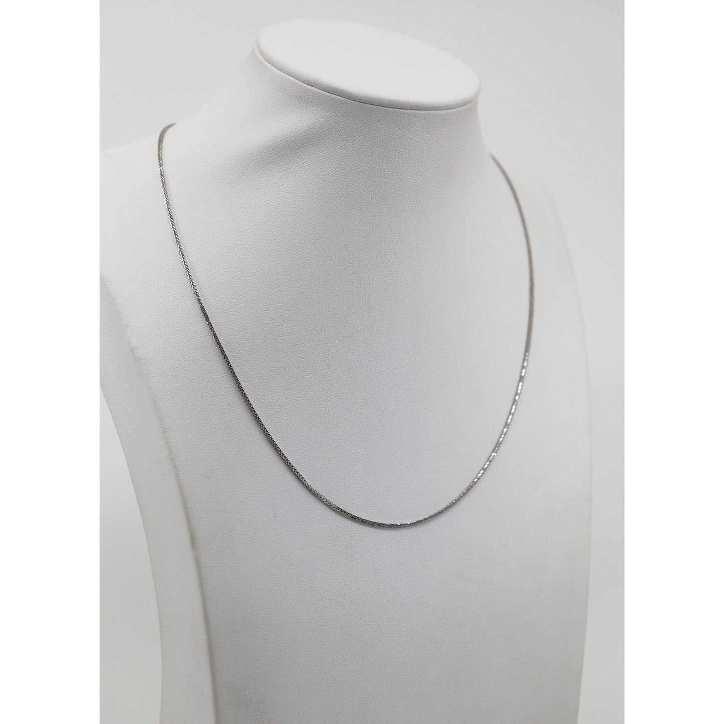 14K White Gold Franco Link Chain Necklace