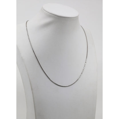 14K White Gold Franco Link Chain Necklace