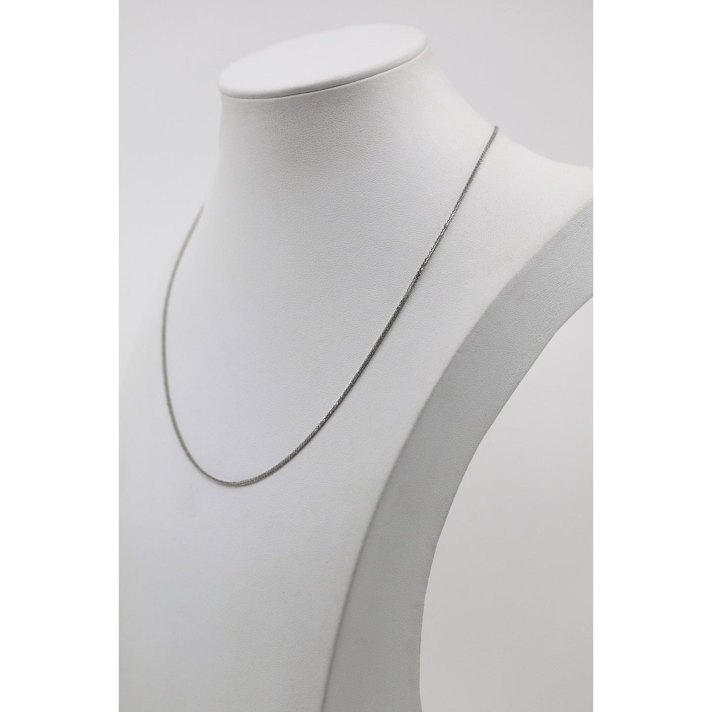 14K White Gold Franco Link Chain Necklace