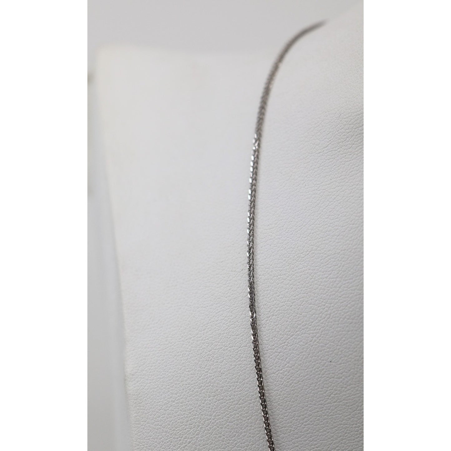 14K White Gold Franco Link Chain Necklace